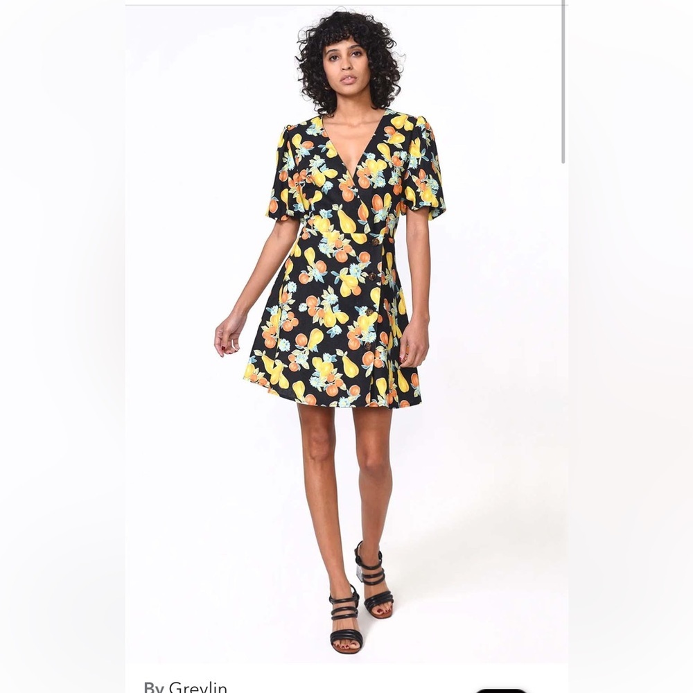 Linn Ecovero Fruit Tropics Puff Sleeve Dress size small